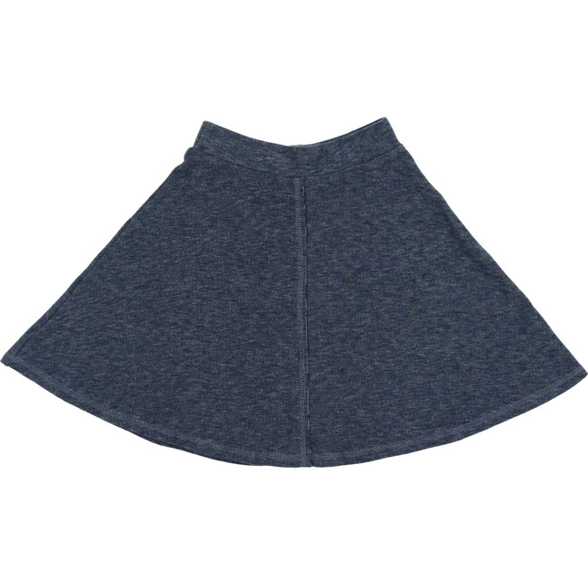 Cotton Cashmere A-Line Short Skirt, Blue