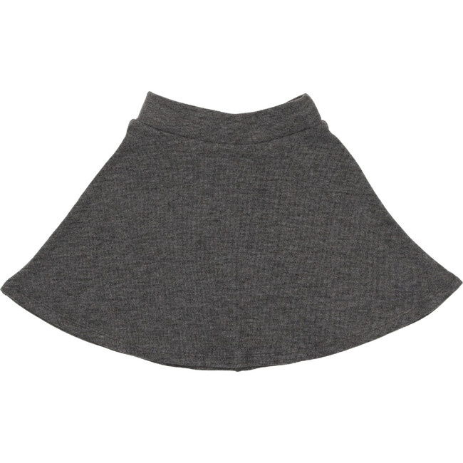 Cashmere A-Line Short Skirt, Heather Charcoal