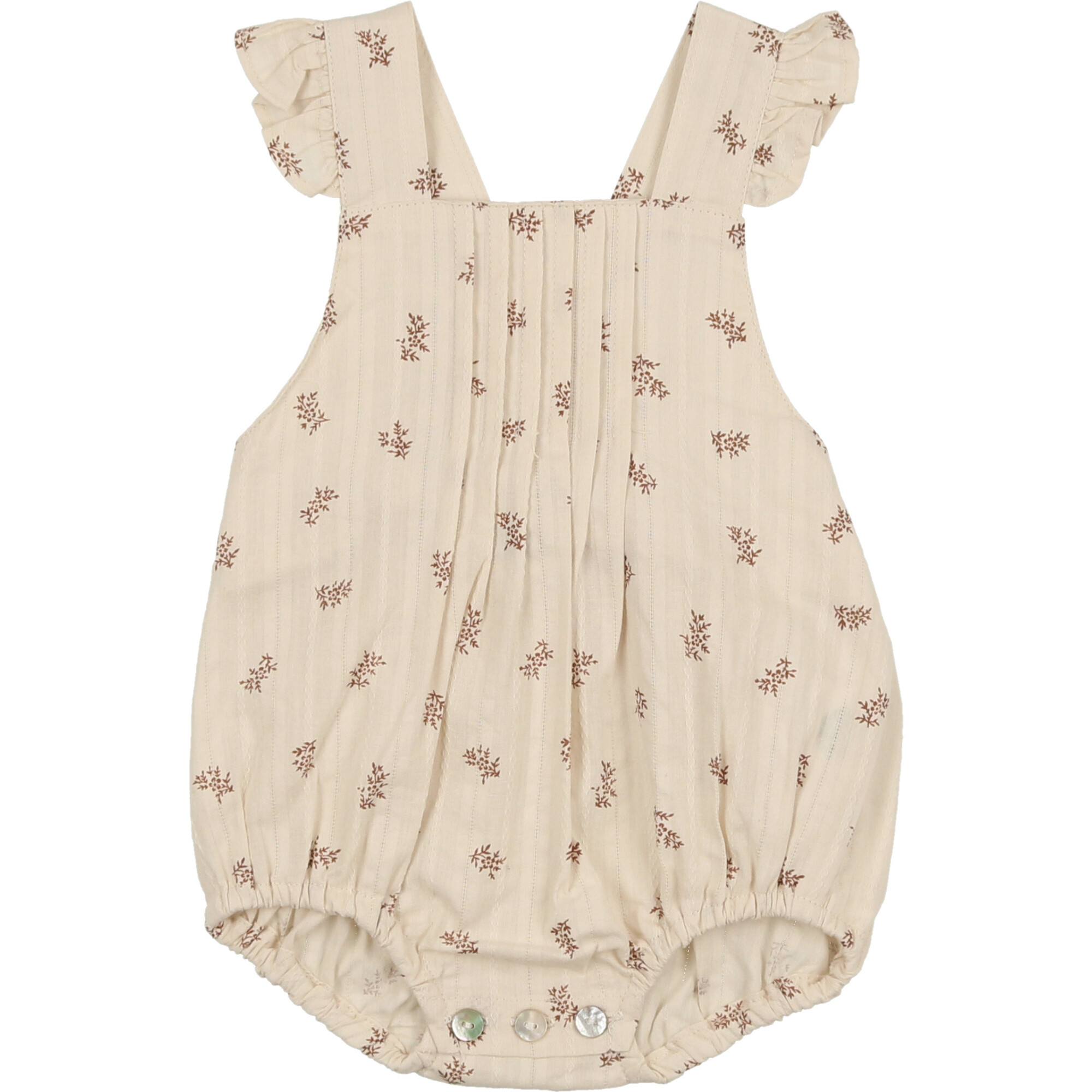 Pin Tuck Romper, Rust - Onesies - 1
