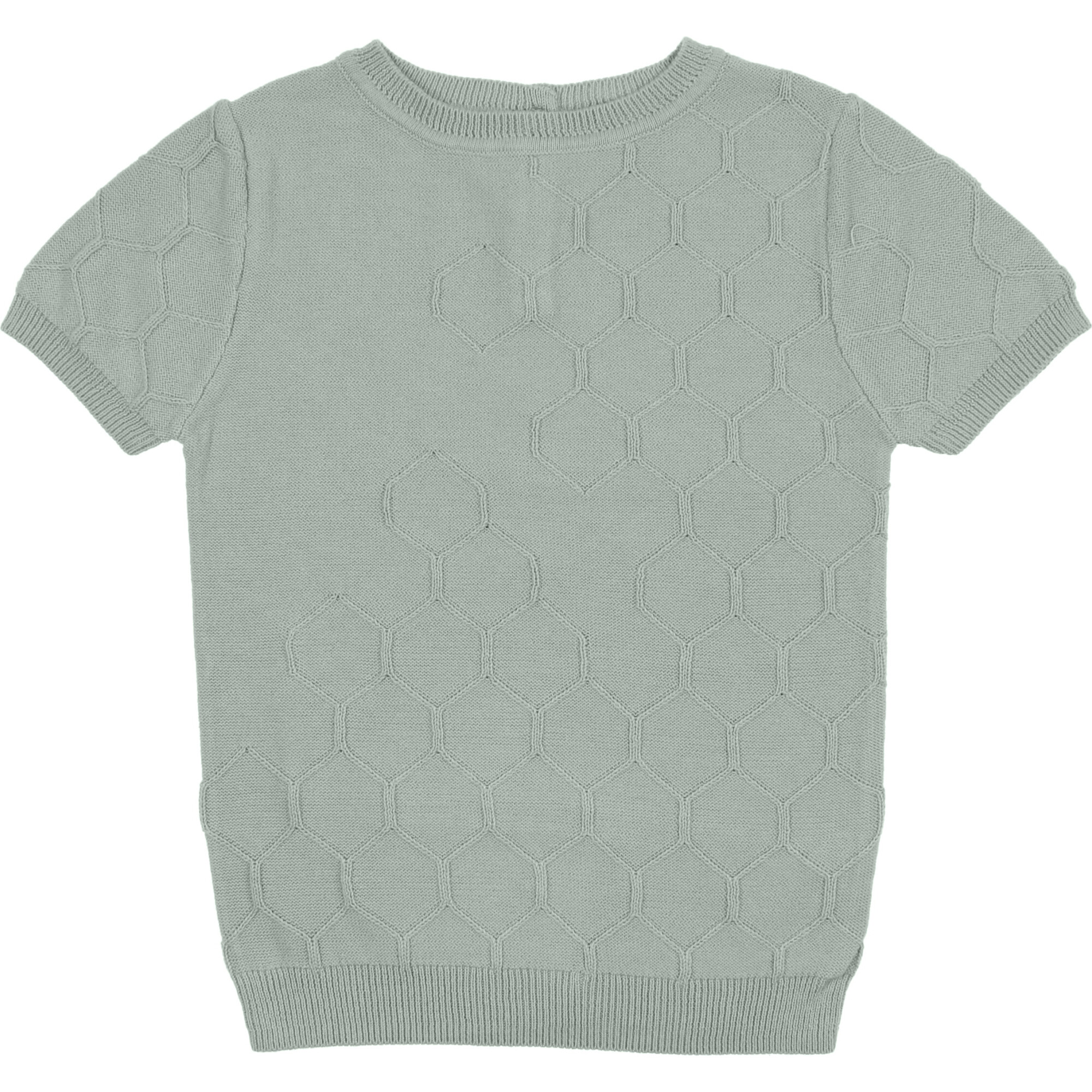 Boys Honeycomb Knit Shirt, Sage - Shirts - 1