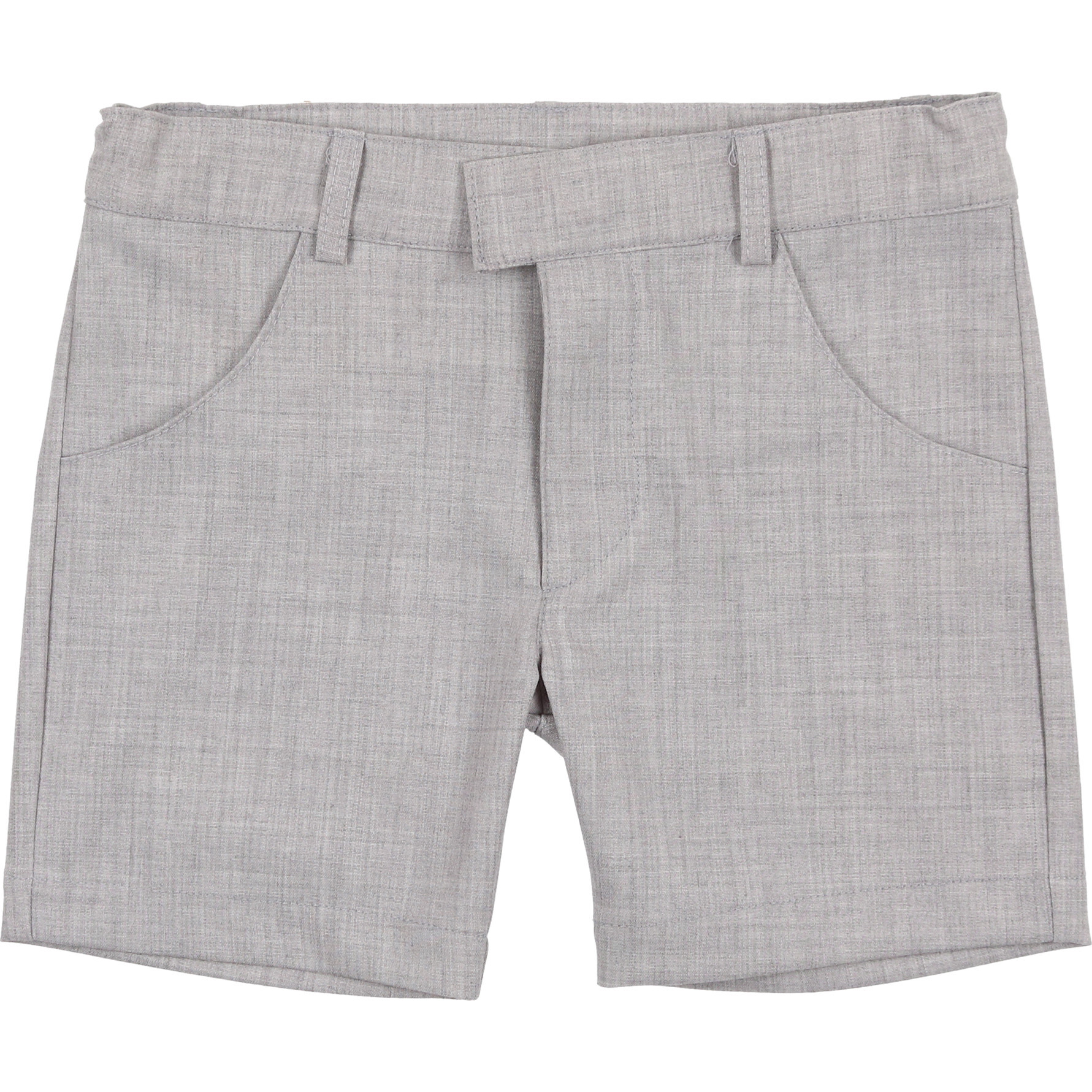 Boys Dress Shorts, Heathered Grey - Shorts - 1