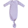 Periwinkle Rib Knit Newborn Knotted Gown - Nightgowns - 1 - thumbnail