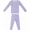 Periwinkle Rib Knit 2-Piece Long Sleeve Pajama Set - Pajamas - 1 - thumbnail