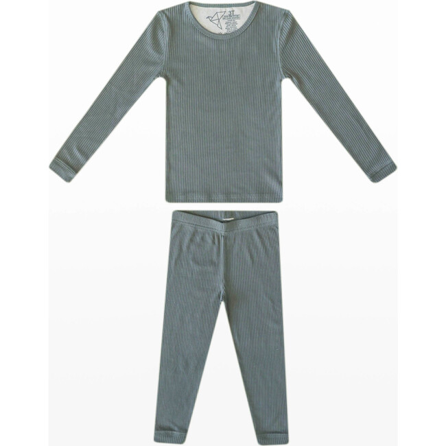 Moss Rib Knit 2-Piece Long Sleeve Pajama Set