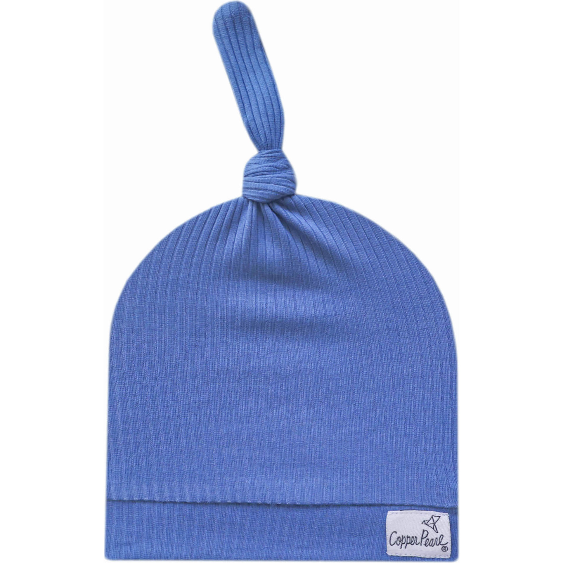 Indigo Rib Knit Top Knot Hat - Hats - 1