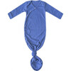 Indigo Rib Knit Newborn Knotted Gown - Nightgowns - 1 - thumbnail