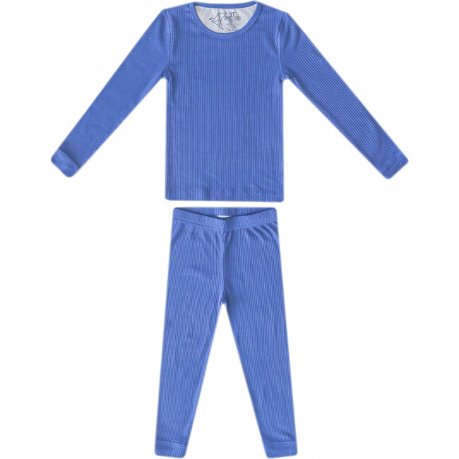 Indigo Rib Knit 2-Piece Long Sleeve Pajama Set