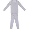 Ash Rib Knit 2-Piece Long Sleeve Pajama Set - Pajamas - 1 - thumbnail