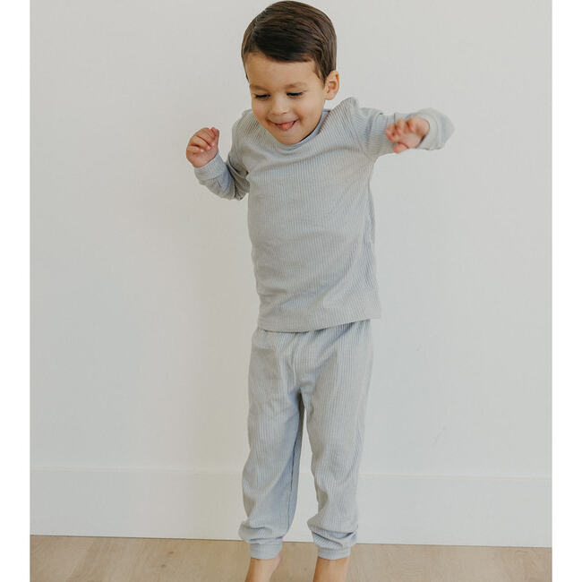 Ash Rib Knit 2-Piece Long Sleeve Pajama Set - Pajamas - 2