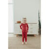 Berry Rib Knit 2-Piece Long Sleeve Pajama Set - Pajamas - 2