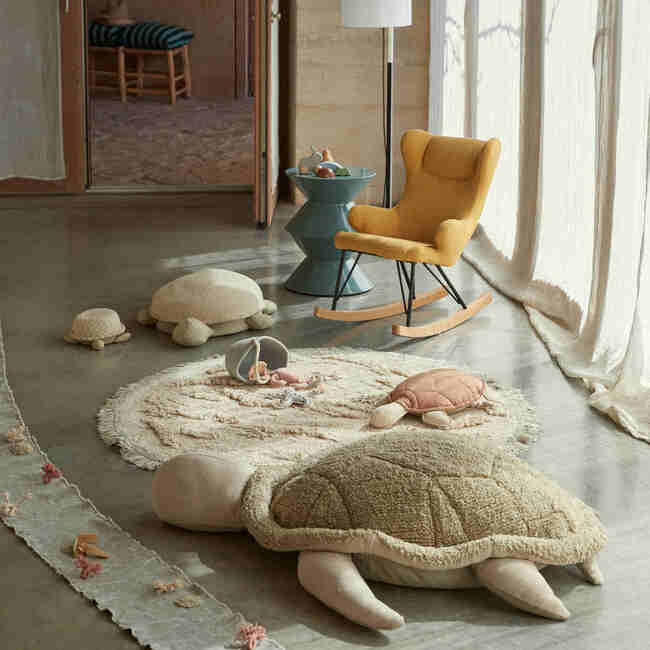 Island Washable Round Play Rug, Natural - Rugs - 4