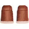 Water-Repellent Adjustable Snap Sherpa Lined Baby Stroller Gloves, Clay - Stroller Accessories - 1 - thumbnail