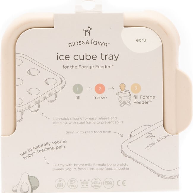 Moss and Fawn Silicone Ice Cube Tray, Ecru - Food Storage - 2