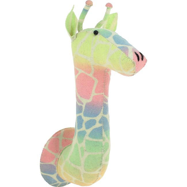 Medium Ombre Print Giraffe Head Felt Wall Decoration, Multicolors - Animal Heads - 3