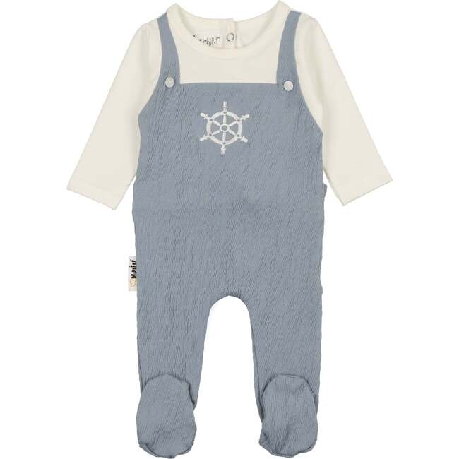 Sailor Overall Footie, Denim Blue