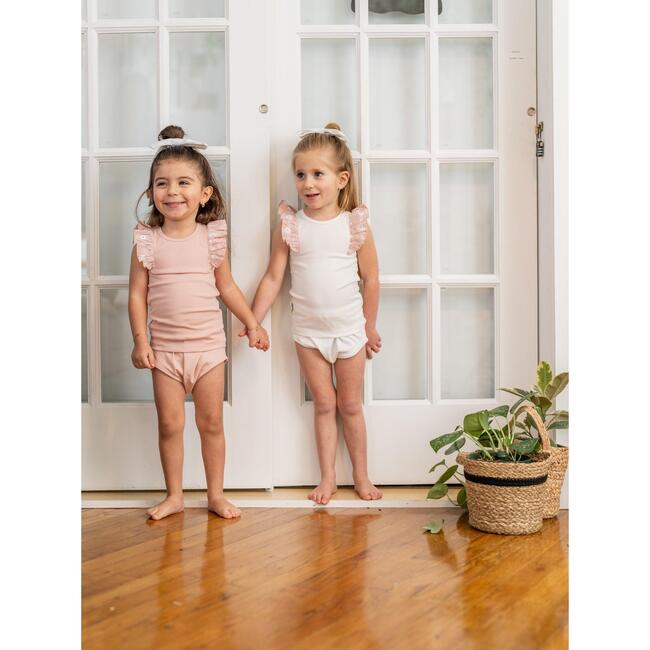 S22 Shoulder Ruffle Top & Short Set, Pale Pink - Mixed Apparel Set - 3