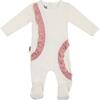 Arc Ruffle Footie, White & Mauve - Footie Pajamas - 1 - thumbnail