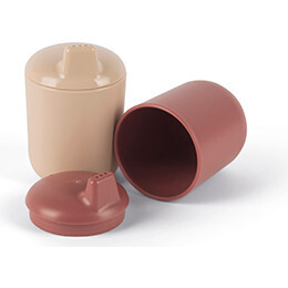Tiny BIO Sustainable Bioplastic Sippy Cups Sand & Red