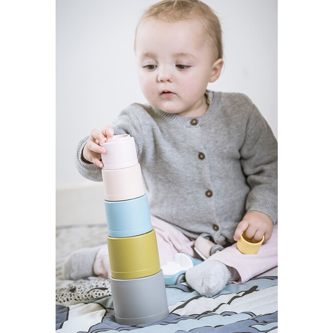 Tiny BIO Sustainable Bioplastic Stacking Play Cups - Bath Toys - 4