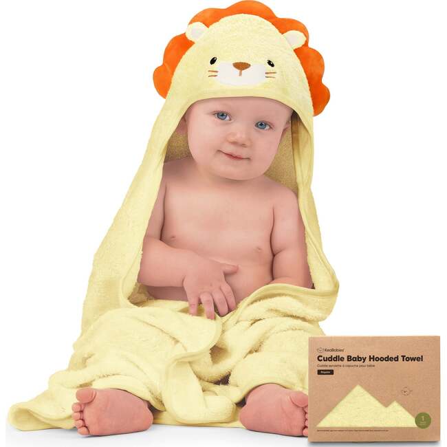 Cuddle Organic Baby Hooded Towel 35X35, Lion
