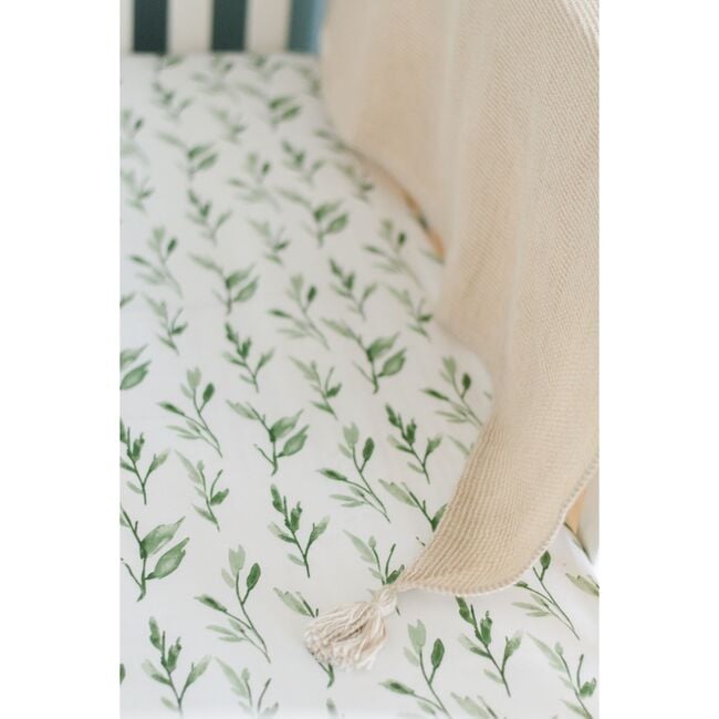 Parker Fitted Crib Fitted Sheet, Leaf - Crib Sheets - 2