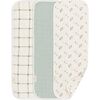 Organic Cotton 3-Piece Poppy Burp Cloth Set, White - Burp Cloths - 1 - thumbnail