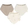 Organic Cotton 3-Piece Bunny Bib Set, White - Bibs - 1 - thumbnail