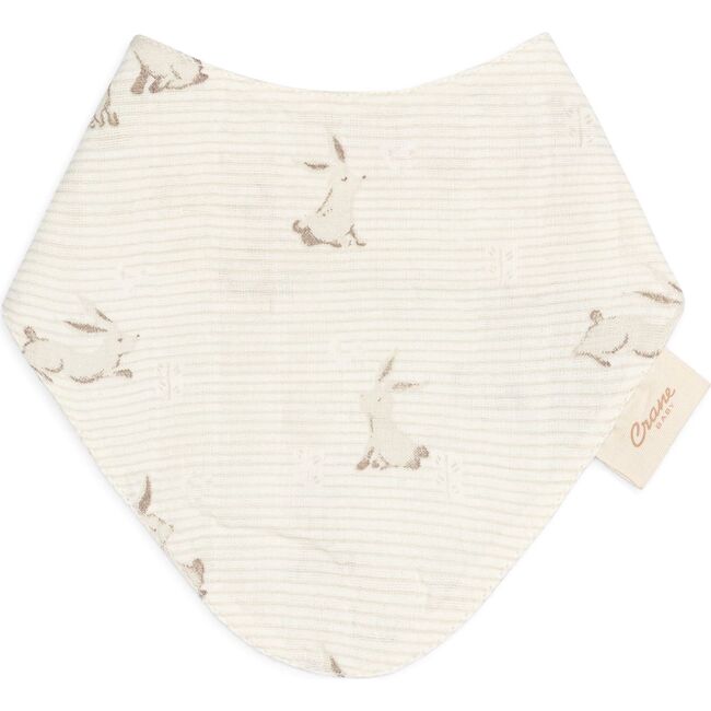 Organic Cotton 3-Piece Bunny Bib Set, White - Bibs - 7