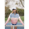 Women's Tennis Colorblocked Quarter Zip Cropped Sweater, Blue - Sweaters - 3