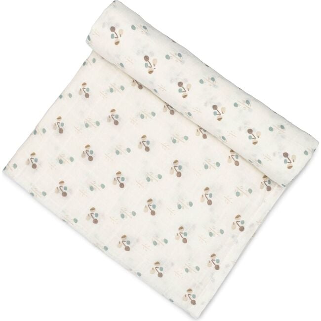 Organic Cotton Poppy Single Swaddle, White - Swaddles - 7