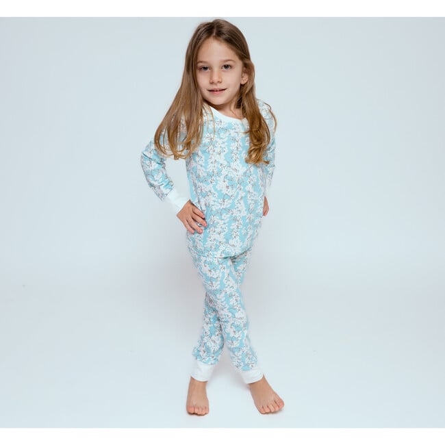 Print Long Sleeve Pajamas, Cherry Blossoms - Pajamas - 3