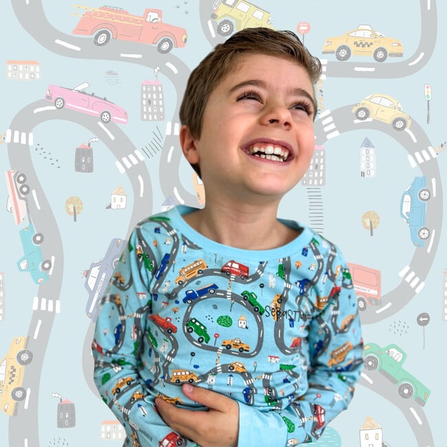 Print Long Sleeve Pajamas, Cars - Pajamas - 4