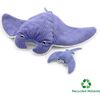 MANTA RAY - MOM & BABY - PURPLE - Plush - 1 - thumbnail