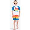 Mid Length Swim Trunks, Retro Stripes - Swim Trunks - 2