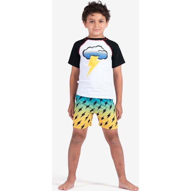 Mid Length Swim Trunks, Lightning - Swim Trunks - 2