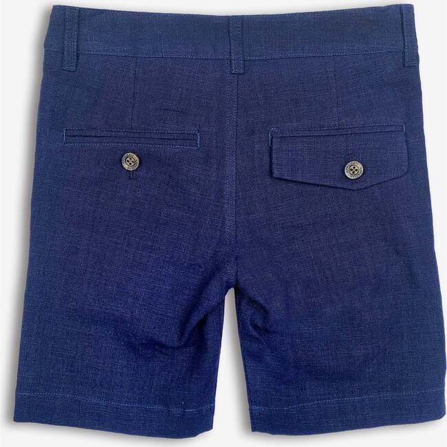 Flat-Front Trouser Short, Dark Navy - Shorts - 2