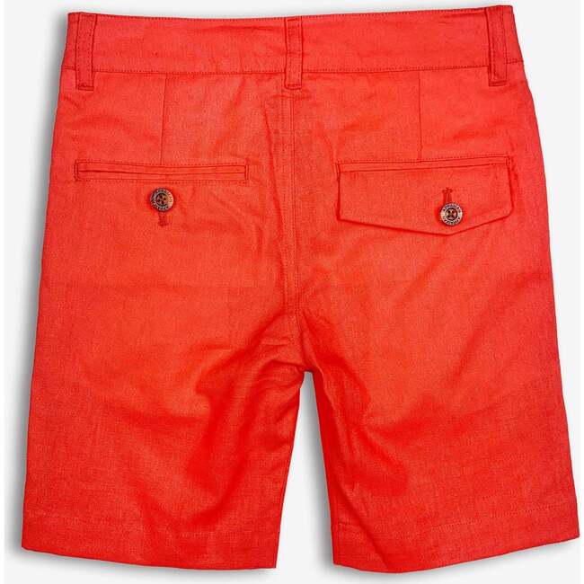 Flat-Front Trouser Short, Coral - Shorts - 2