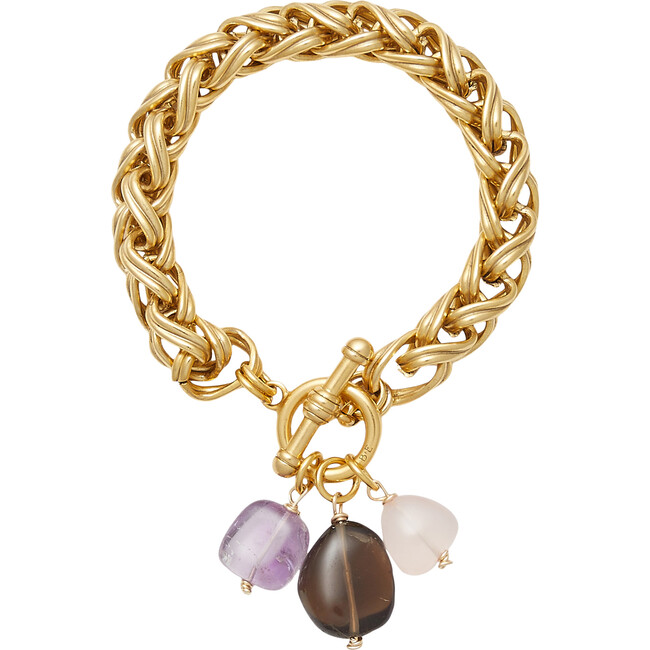 Women's Mod Semi-Precious Stones Bracelet, Gold