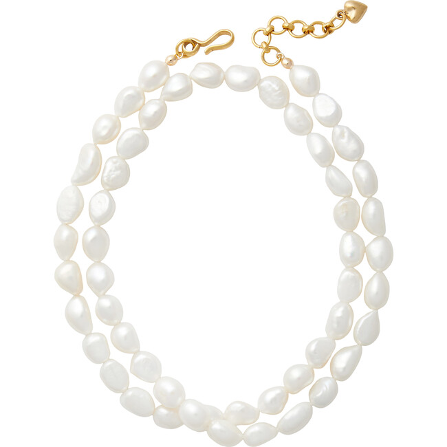 Women's Mini Icon Knotted Freshwater Pearls Necklace, Pearl