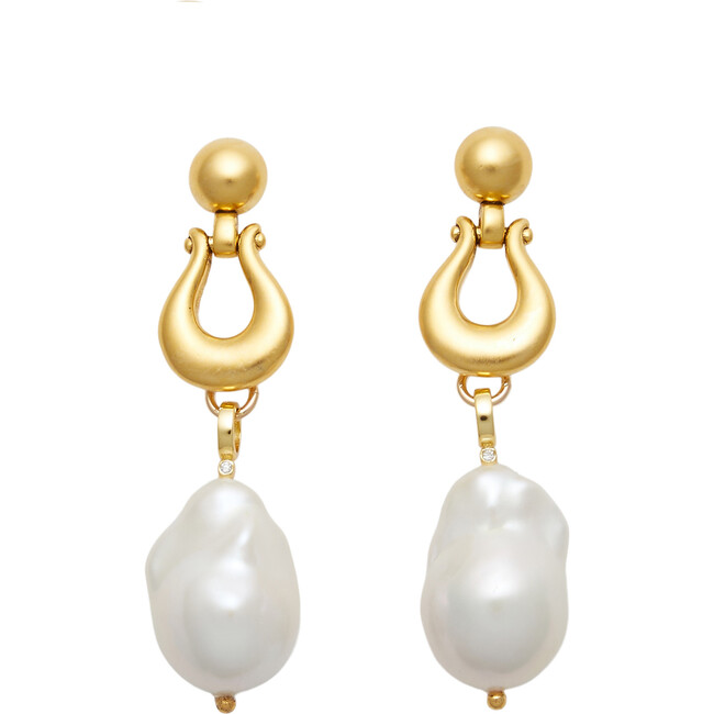 Women's Casablanca Baroque Freshwater Pearl Earrings, Gold & Pearl