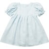 Skipping Mini Check Linen Dress, Baby Blue & Milk - Dresses - 1 - thumbnail