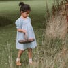 Skipping Mini Check Linen Dress, Baby Blue & Milk - Dresses - 2