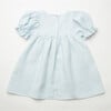 Skipping Mini Check Linen Dress, Baby Blue & Milk - Dresses - 7