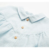 Duck Duck Goose Mini Check Linen Blouse, Baby Blue & Milk - Blouses - 3