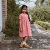 Hopscotch Mini Check Linen Dress, Strawberry & Oat - Dresses - 2