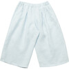 Chess Mini Check Linen Trousers, Baby Blue & Milk - Pants - 1 - thumbnail