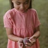 Hopscotch Mini Check Linen Dress, Strawberry & Oat - Dresses - 5