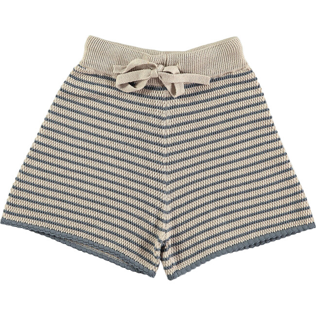 Knit Wavy Stripes Ruffle Shorts, Multicolors