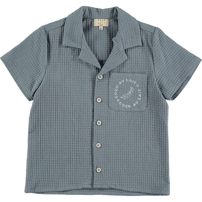 Checked Classic Collar Patch Pocket Shirt, Blue
