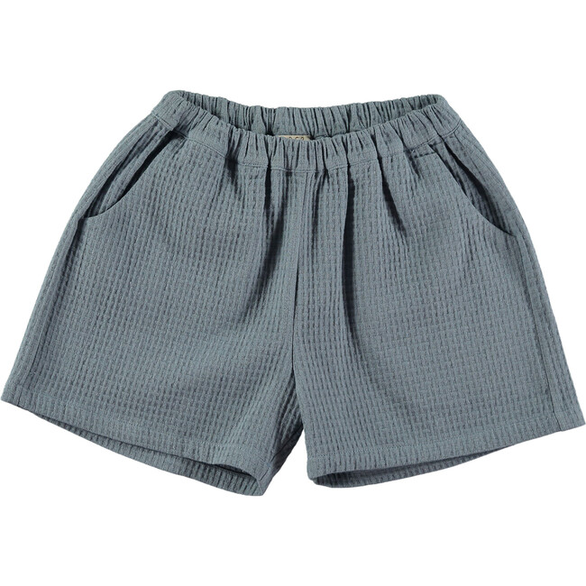 Checked Wide Lateral Pockets Shorts, Blue